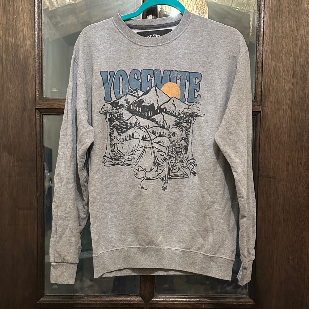 Gray Yosemite Graphic Crewneck Sweater